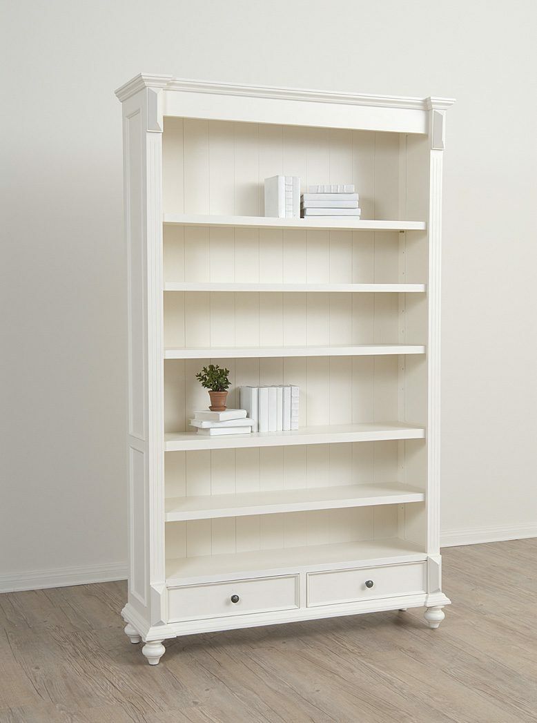 White Large Bookcase is the perfect addition to any space. It features two storage drawers and five adjustable shelves (total of six shelves) , all made from composite wood and the two bottom drawers offer plenty of extra storage for your merchandise or b