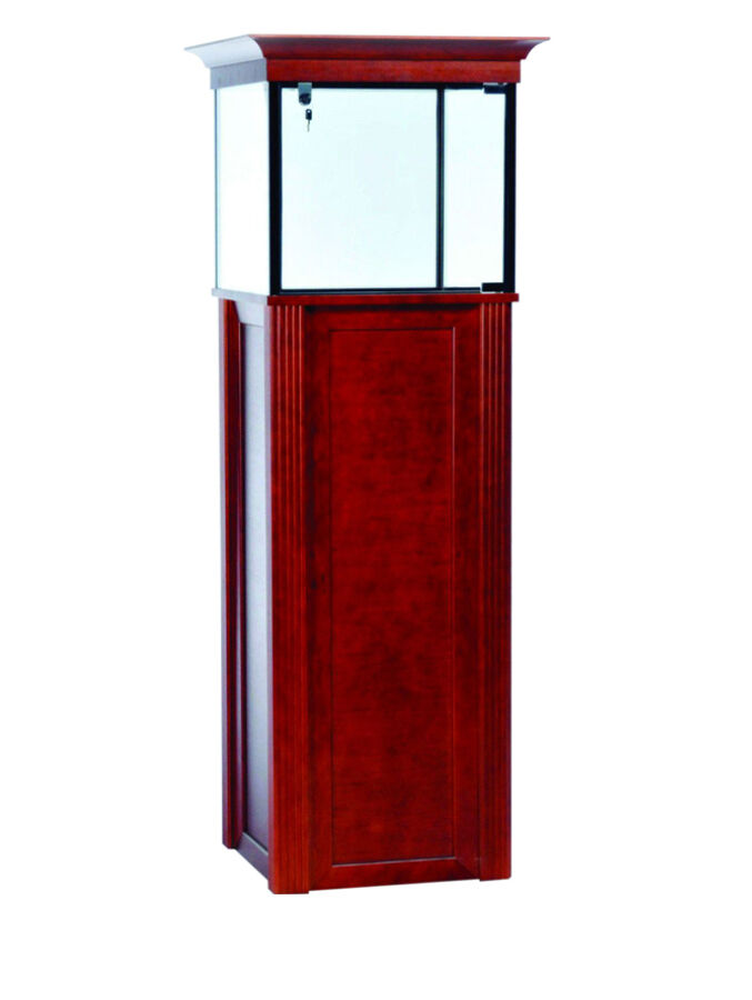 The PD590 is a classical wood pedestal display showcase that exudes elegance