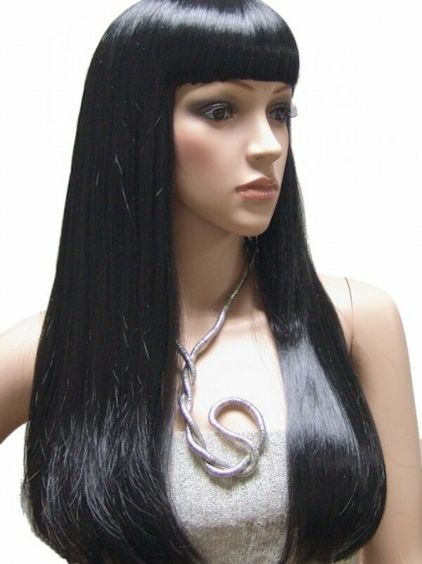Style 1: Black Straight, Female Synthetic Fiber Wig 