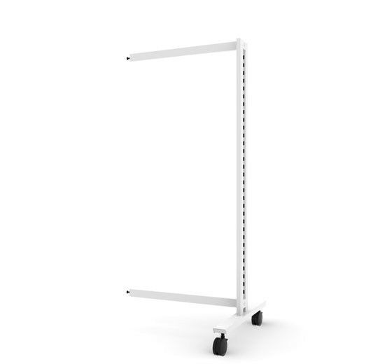Vertik 2 Way 26″ Floor Stand Extension Unit for shelving, footwear store, pharmacies. Pure White. Setting Dimensions: 26" W x 56" H.  