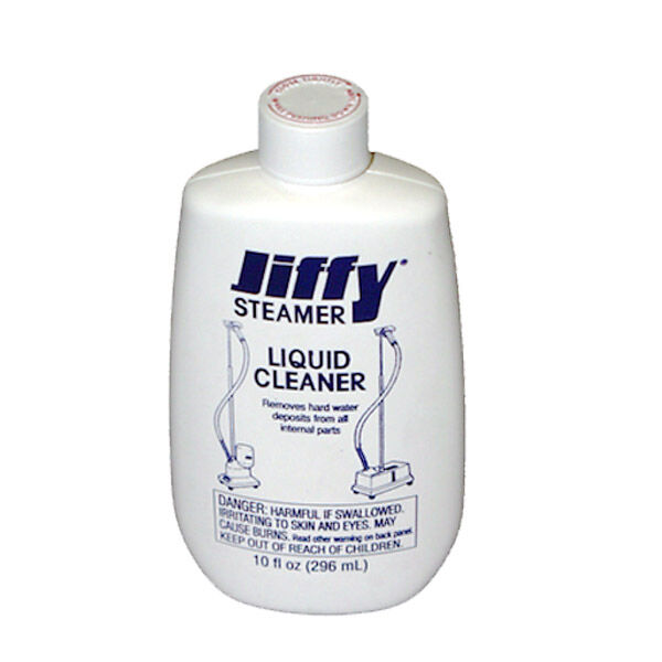 Our unique Liquid Cleaner removes hard water deposits from Jiffy® Steamers. It is easy to use and works on all Jiffy® Steamer models. 10oz Bottle.  