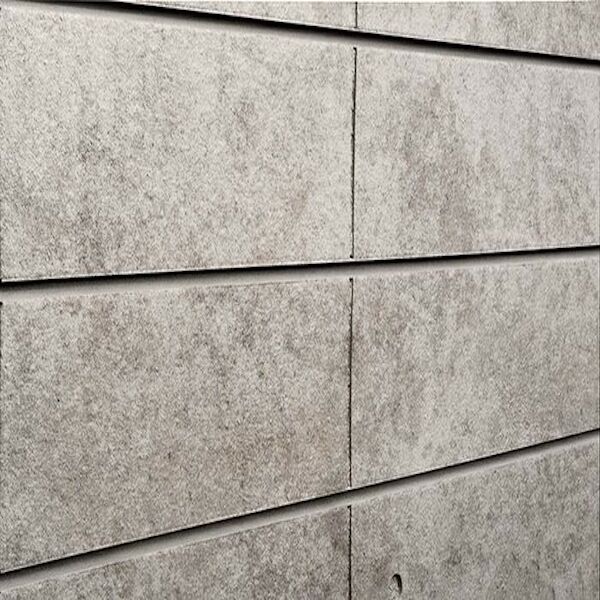 Bleached Architectural Concrete Textured Slatwall Panels measure 3/4''D x 2' Hx 8'L' with grooves spaced 6'' apart.  Textured slatwall panels come complete with paint matched aluminum groove inserts for added strength.  