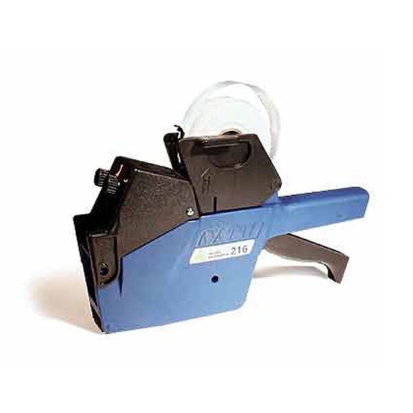 Dennison Two-Line Hand Labeler, Model 216. The pricing gun has eight characters per line. This pricing gun model is perfect for price marking product numbers and prices. Use for tagging and labeling.