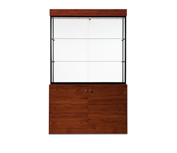 The TD-260 is a glass display cabinet with four LED top lights and two fully adjustable 1/4” thick glass shelves. 