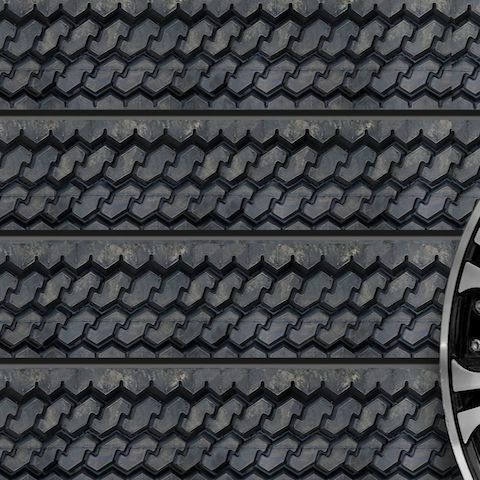 Tire Tread Textured Slatwall Panels measure 3/4''D x 2' Hx 8'L' with grooves spaced 6'' apart.  Textured slatwall panels come complete with paint matched aluminum groove inserts for added strength.  