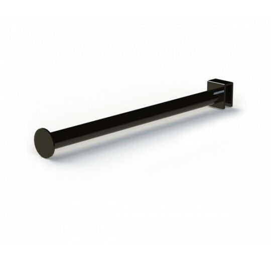 Vertik - 12″ Round Tubing Faceout, Chic Black.  Max Weight Load : 37 Lbs. Material: Metal. For use with the Vertik Hangrail.   