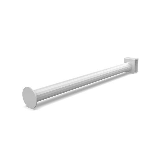 Vertik - 12″ Round Tubing Faceout, Pure White.  Max Weight Load : 37 Lbs. Material: Metal. For use with the Vertik Hangrail. 