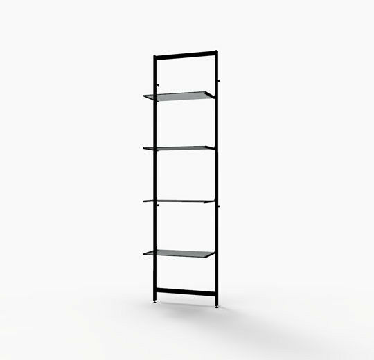 Vertik Wall Mounted Retail Display Shelf Unit, For 4 Shelves, 14″-16″D | Chic Black, 1-Section