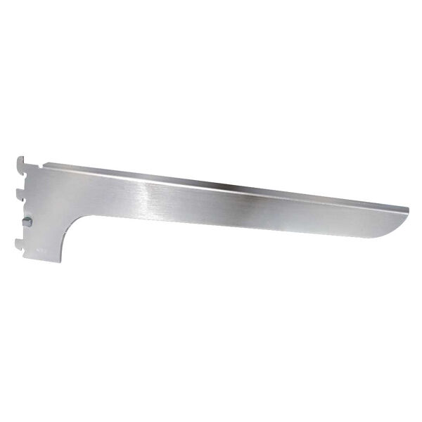 Wood Shelf Bracket for Universal Standards for use with Universal surface-mounted slotted wall standard that are 11/16" and 3/32" thick, with a 1/2' on 1' center slots.