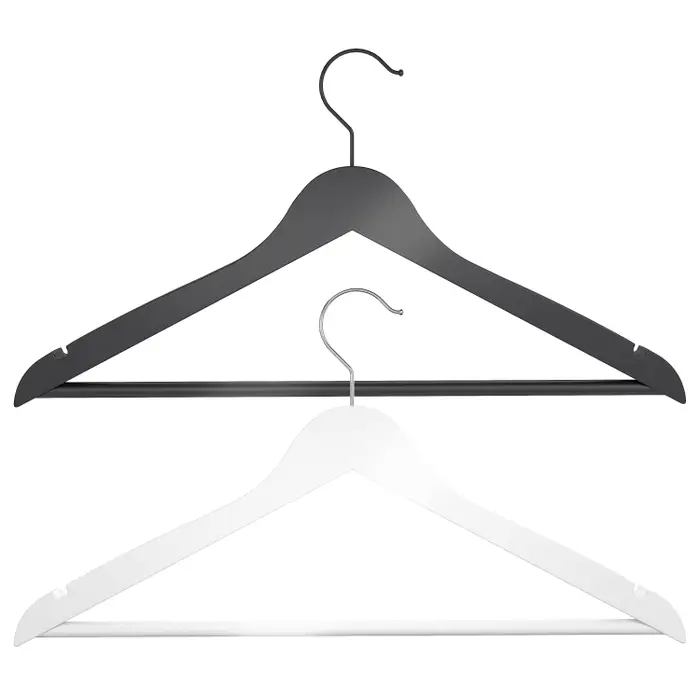 17" Long Flat Wooden Suit Hanger with Pant Bar