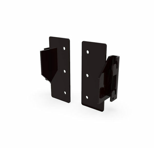 Vertik Wood Panel Adapter in Chic Black.  Maximum Panel Width: 23 3/4" and Maximum Distance from Clamp: 31 1/2".   