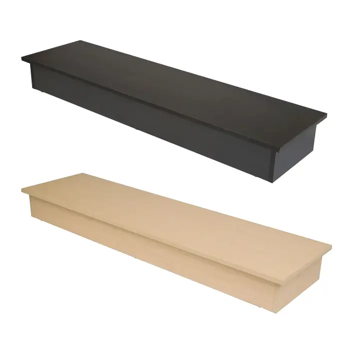 Black or Maple Wood platform bases allow your glass cubbies to be raised 6 inches off the floor. Sizes Available: 52"L x 14"W x 6" H or 60" L x 16"W x 6"H.  