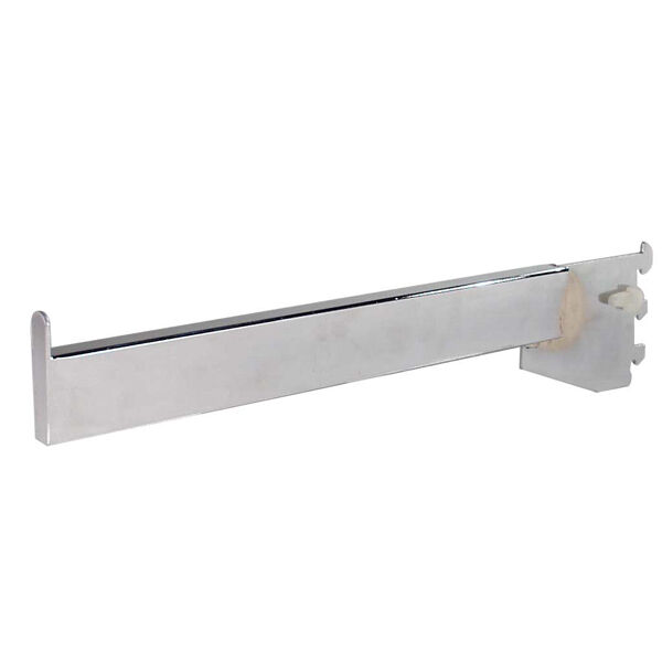 Chrome 12" Concealed Rectangular Tubing Straight Arm.  For use with Concealed Recessed slotted wall standard that are 0.125" thick, with a 1/2' on 1' center slots.