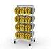 Vertik 26″ Retail Stand with 24 Hooks and 8 Hangrails | Pure White.  Setting Dimensions: 26" W x 56" H. 