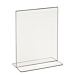 Acrylic Bottom Load Sign Holders for Countertops are Impact-resistant and Primarily used on countertops, shelves or tables. Dimensions: 7" W x 5.5" H, 5.5" W x 7" H, 11" W x 7" H, 11" W x 8.5" H , or 8 1/2" W x 11" H.   