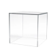 12" x 12" x 12" Acrylic Display Cube can used to display jewelry, electronics, beauty aids or any type of light to medium weight general merchandise.This is a 5-sided cube with one side open.
