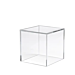 6" x6" x6" Acrylic Display Cube can used to display jewelry, electronics, beauty aids or any type of light to medium weight general merchandise.This is a 5-sided cube with one side open.