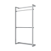 Alta Wall Unit with Two Hangrails Retail Display Kit includes: 2- 48" long rectangular tubing hangrails, 4- hangrail tubing brackets and 4- extended end caps. Product Dimensions: 96"H x 50"W x 16"D and Finish: Satin Chrome. 