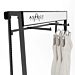 Aspect 12" Saddle Mount Faceout    There is 11-7/8" of hanging display space.The faceout is a durable 3/16" thick. Colors: Gloss White or Matte Black. In use.  