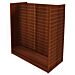 The Cherry Gondola Slatwall Merchandiser offers a large amount of display space with a relatively small footprint.  The gondola design provides 48 square feet of display area while taking up only 8 square feet of floorspace and uses all slatwall display a