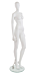 Check out the fourth pose in our City female mannequin collection. Pose 4 shows the female form with her left leg bent at the knee and both hands down along her sides with her head turned to the right. The mannequin feet are in such a position to allow fo