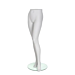 Female trouser form made from durable fiberglass with an abstract foot that has a removable heel. Form has calf and foot fittings. Form wears size 8-10 and measures 46 inches tall. Waist is 28-3/4", Hip is 36-3/4". Includes tempered glass base. 