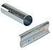 Hangrail Tubing Joiner combines two hangrails into one.  Can be used with 1/2" x 1 1/2" Rectangular Tubing or 1-1/4" Round Tubing.  Zinc finish.  