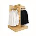 The  Maple Pinway Slatwall Merchandiser uses all slatwall display accessories.  This unit gives you 32 square feet of display area using only three square feet of floor space Unit Dimensions are 36"W x 36"D x 54"H. Shown in use.  