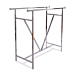 Heavy Duty Double Bar Clothing Rack offers height adjusts at every 3" increment from 49" - 70" and includes adjustable levelers. Made of 1¼" round tubing with reinforcing "V" brace in the center.