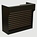 Ledgetop Counter with Slatwall Front.  Great for use as a register stand and point of purchase merchandiser.  Shown in Black.  