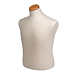 Male Shirt Jersey Form with Neckblock.  Includes a neck block in natural finish. Form has two 7/8" flanges, one in the center and one offset.   