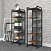 Pipeline Etagere merchandiser display includes 5 adjustable shelves. Measures approximately 60”H x 18” L x 18” W and the shelves are 14” L x 17”W x 11/16” and adjust every 3 inches.  