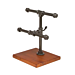 Pipeline Small Tiered Merchandiser measures  8½" high and the lower bar extends 2/1/4" from the upright The base is 6½" Square x¾" thick.  Great for use as a point of sale merchandiser.  