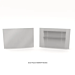 Satin Chrome Privacy Panel End Cap For Glass Showcase Display Cabinet With Storage Drawers