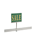 Sign Holder 3" Stem with 3/8" Fitting for 1/2" x 1-1/2" Rectangular Tubing comes in a Chrome finish and  is 1" W x 4 1/2" L.  