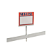 Sign Holder Clamp for Round, Square or Rectangular Tubing w/ 3/8" Fitting is designed to fit 1" square hangrail tubing, up to 1" diameter round hangrail tubing, and the 1/2" x 1-1/2" rectangular hangrail tubing.  Chrome finish and is 2 1/4" L x 2" W.  