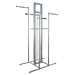 Alta 4-Way Cross Merchandising Unit.  Includes a 12" x 12" sign frame with 8"x8" visible and features Universal slotting in the front and back. 4- 16" rectangular tubing arms with stops are adjustable in height every 3" from 45" to 72".