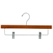 14" Wooden Skirt/Pant Hanger with Clips Matte Teak