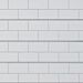 White Subway Tile with White Grout Textured Slatwall Panels measure 3/4''D x 2' Hx 8'L' with grooves spaced 6'' apart.  Textured slatwall panels come complete with paint matched aluminum groove inserts for added strength.  Available in white or black fini