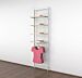 Vertik Wall Mounted Retail Clothing Display Unit with 1 Faceouts and 4 Shelves in a Pure White finish. 26" W x 92" H.  