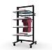 Vertik 26″ Retail Clothing and Shelving Stand for 5 Shelves w/1 Hanging Rail | 1-Section. Chic Black.  Setting Dimensions: 26" W x 56"