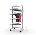 Vertik 26″ Retail Clothing and Shelving Stand for 5 Shelves and 1 Hangrail | 1-Section. Pure White. Setting Dimensions: 26" W x 56"
