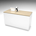 White Contemporary 55” Cash Wrap Retail Counter