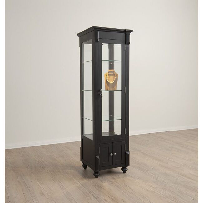 Double Sided Curio w/ Glass Door | Wood Retail Display