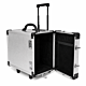 Aluminum Jewelry Tray Carrying Case with rolling wheels and retractable handle for up to 12 display trays