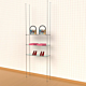 Tube Ceiling to Floor Shelving Display Kit, for 3 Glass Shelves, 1 Section, Hanging Display