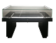 Black Jewelry/Museum Sit Down Display Case. Features: Pull Out Tray with Lock, Tempered Glass Top and Sides- 3/8
