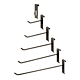 Heavy-duty gridwall panel hooks features an attractive finish that is both chip- and scratch resistant. Its steel wire hook is welded with a self-attaching clip that hooks onto Grid Panel securely for all your display needs.  
