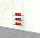 Floor To Ceiling Shelf Cable Kit for 3 Wooden Shelves