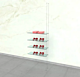 Extension Kit for Cable ceiling-to-floor kit for shelving.  Adjustable from 36” to 19’ and can accommodate glass shelves up to 36” L and 8” to 16” D.  
